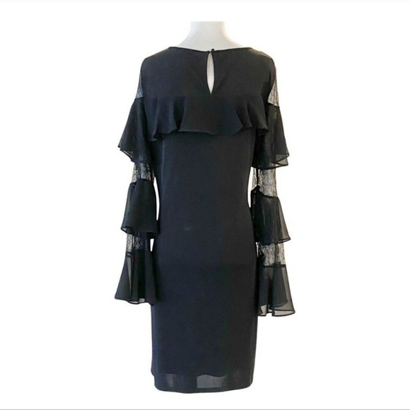 WHBM Black Bell Sleeve Lace Dress - Picture 3 of 16